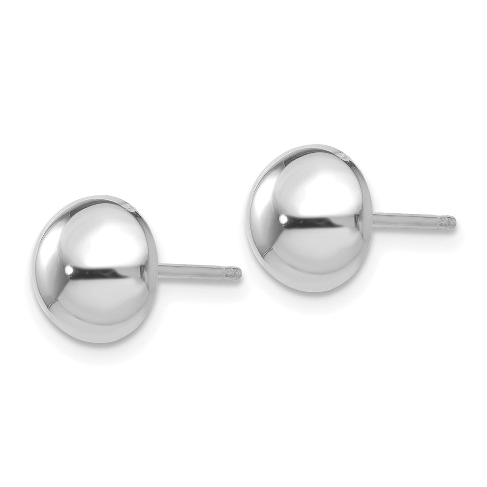 14k White Gold 8mm Half Ball Post Earrings
