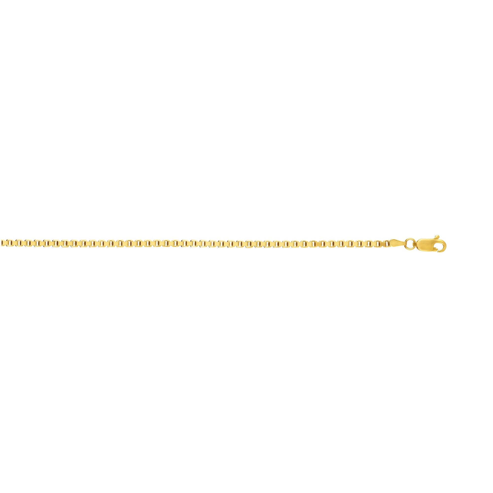 14K Yellow Gold 2.5mm Semi-Solid Box 24" Chain with Lobster Lock