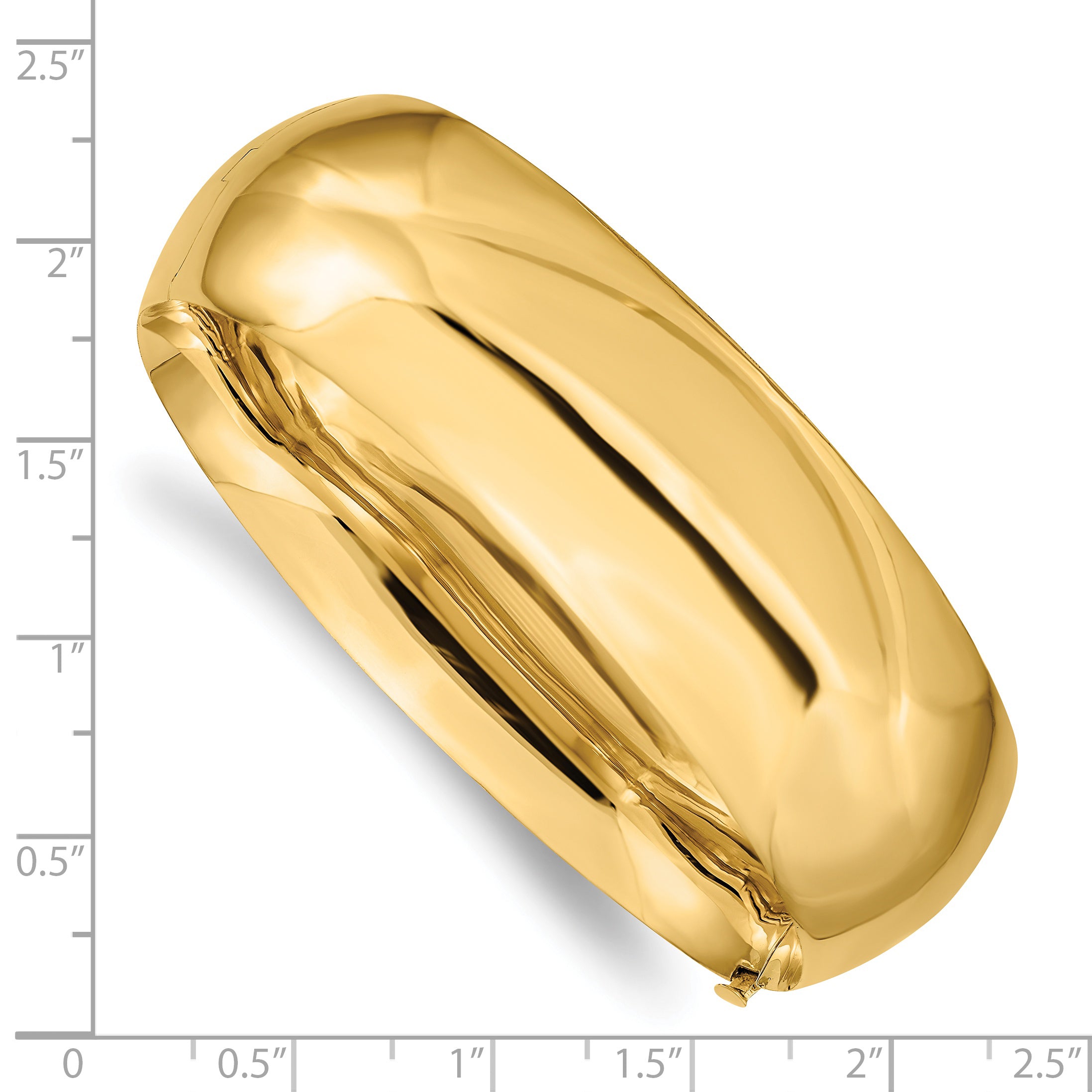 14k 13/16 High Polished 20.00mm Hinged Oval Bangle Bracelet