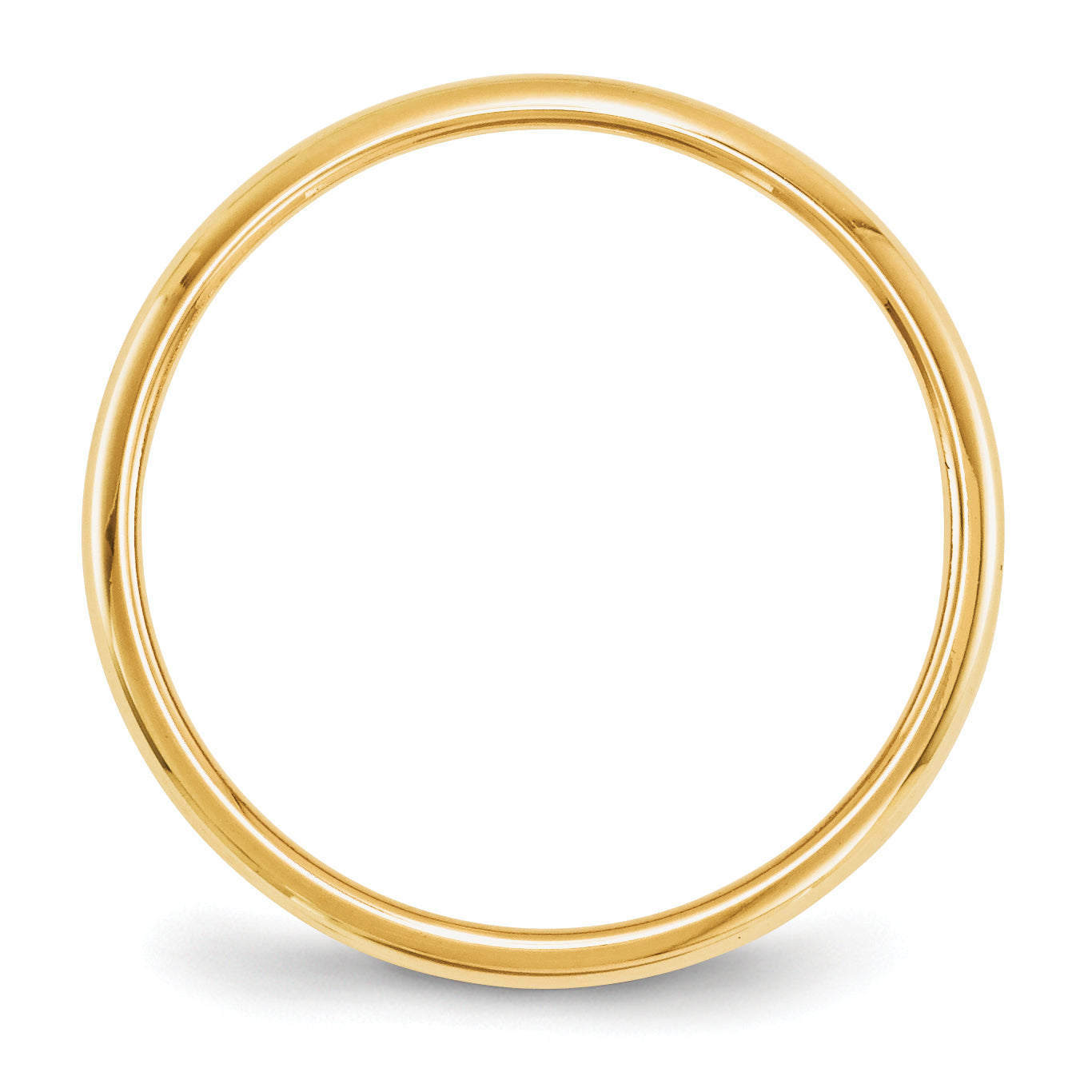 14k Yellow Gold 2mm Half-Round Wedding Band Size 5.5
