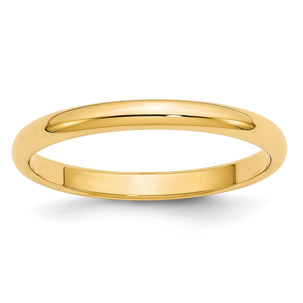 14k Yellow Gold 2.5mm Half Round Wedding Band Size 8.5