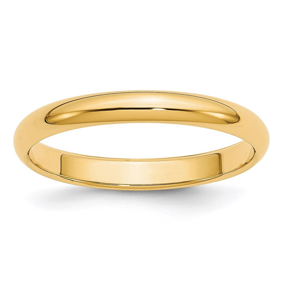14k Yellow Gold 3mm Half-Round Wedding Band Size 6.5