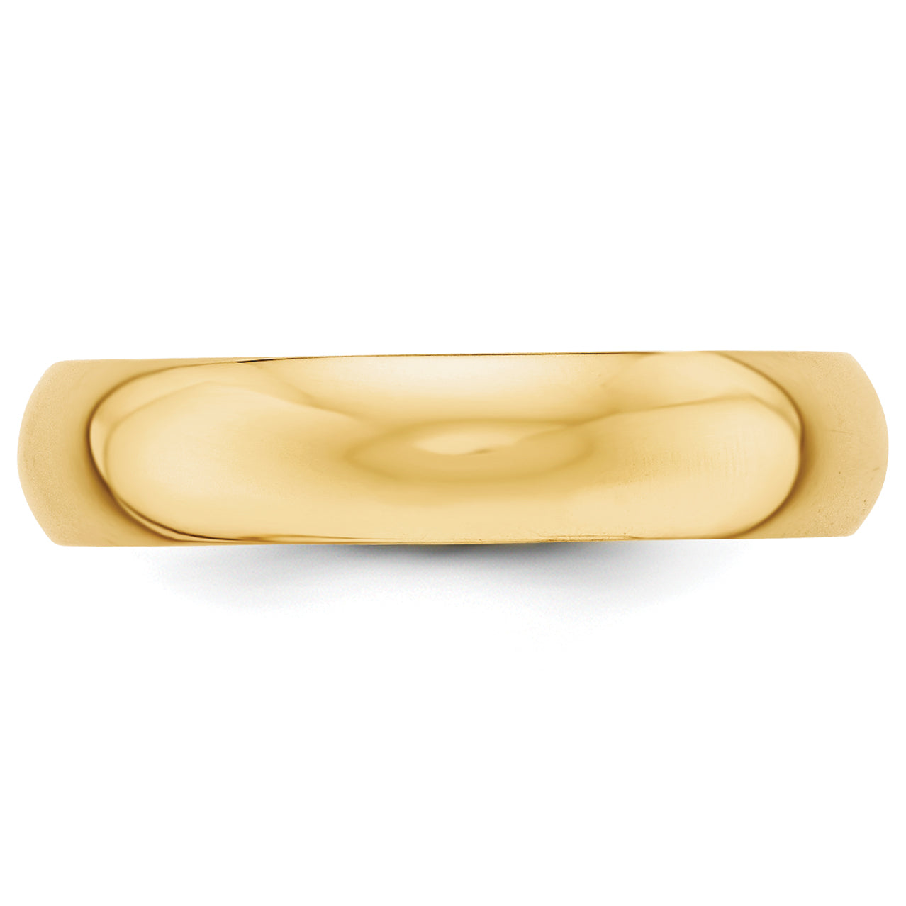 14k Yellow Gold 5mm Half-Round Wedding Band Size 4.5