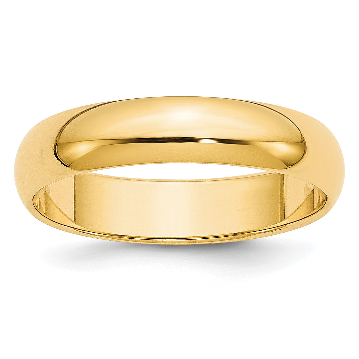 14k Yellow Gold 5mm Half-Round Wedding Band Size 4.5
