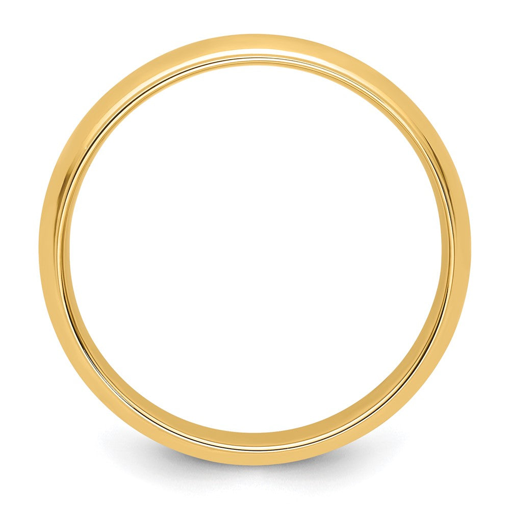 14k Yellow Gold 6mm Half Round with Edge Wedding Band Size 10