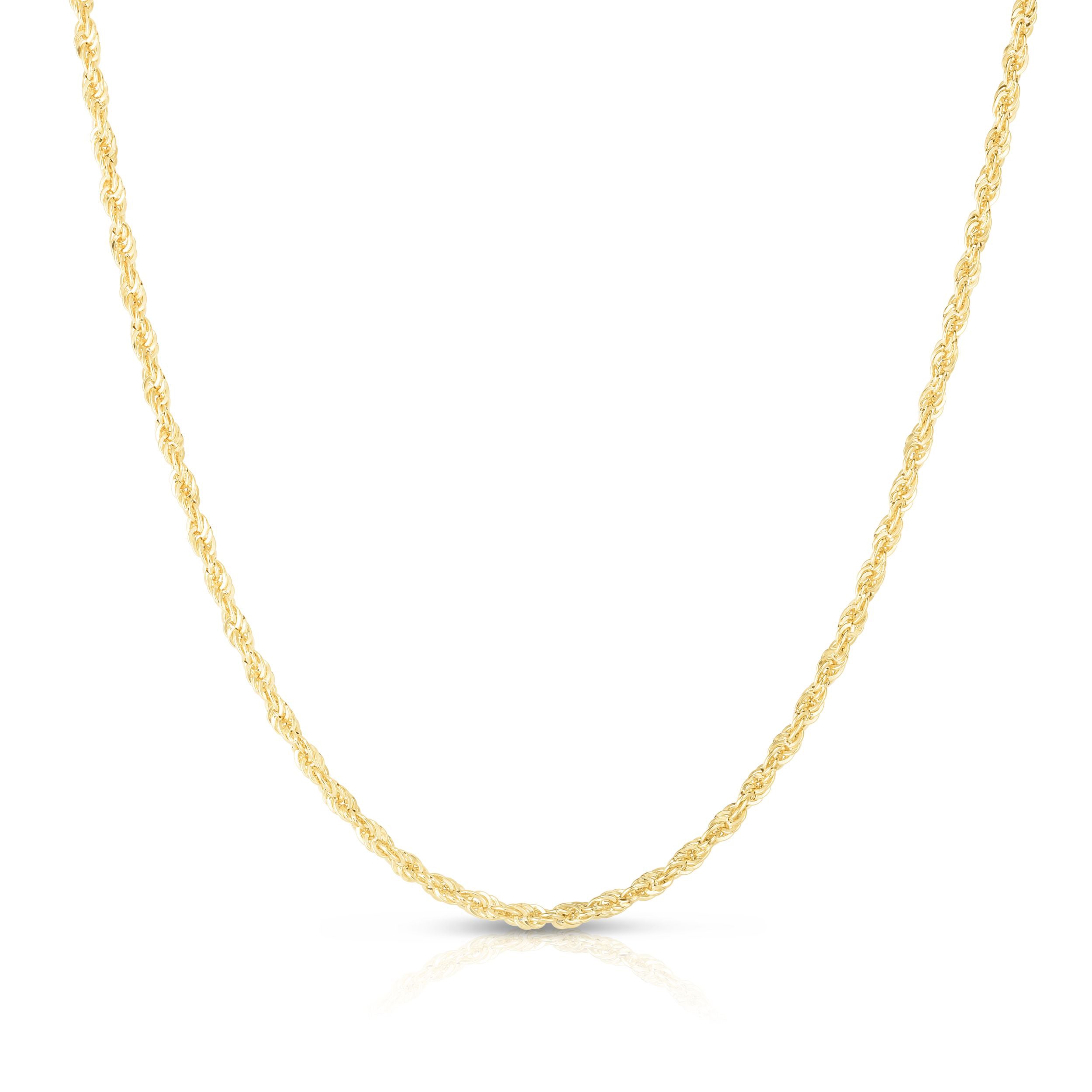 14K Yellow Gold 2.7mm Lite Rope 24" Chain with Lobster Lock