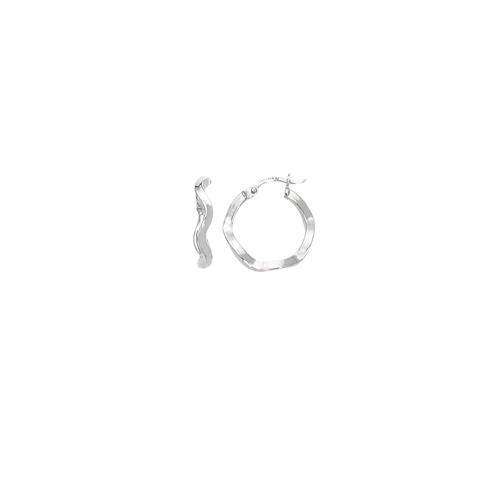 14K White Gold Twist Hoop Earring