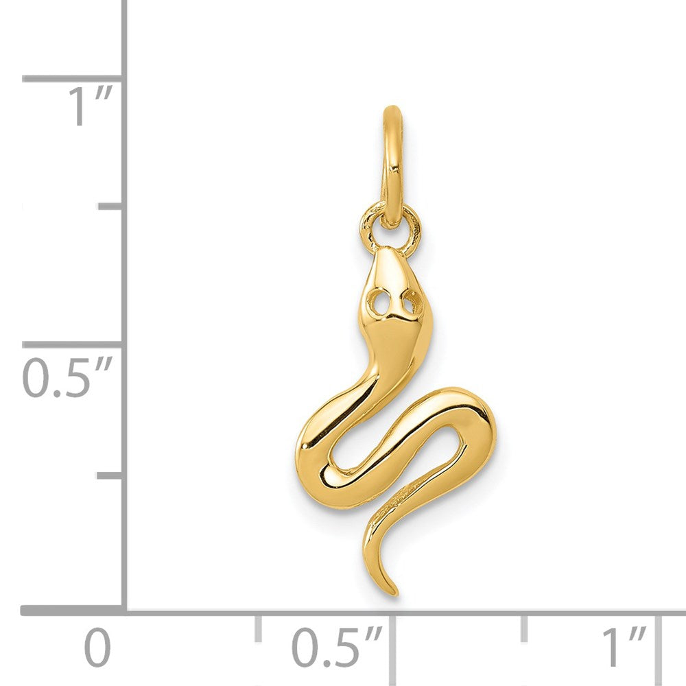 14k Solid Polished Snake Charm
