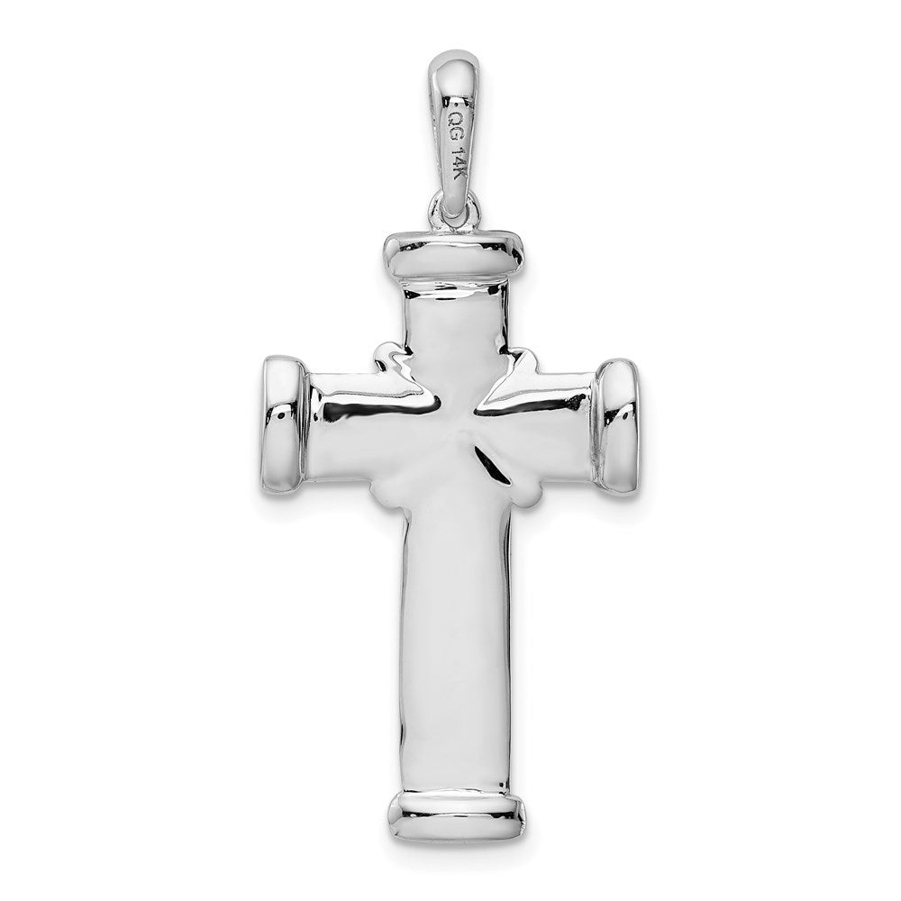 14k White Gold Latin Cross Pendant