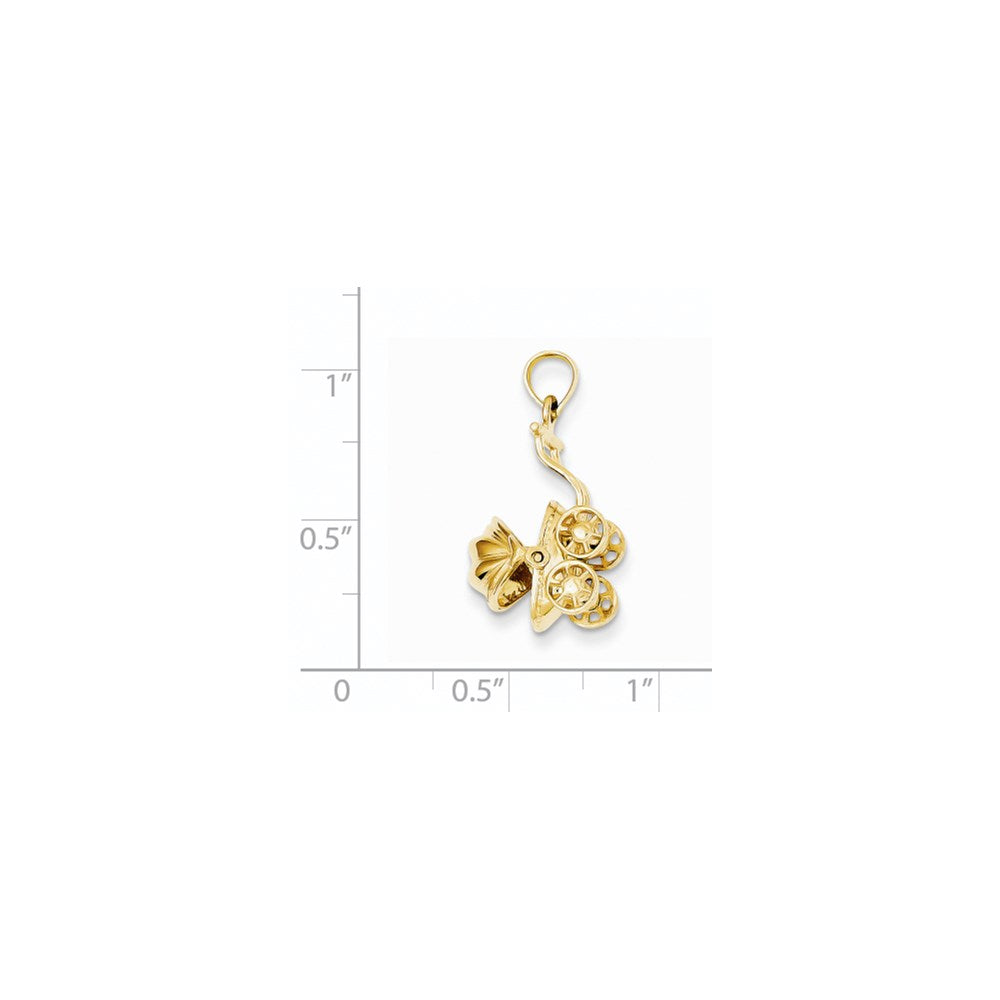 14k 3D Baby Carriage Charm