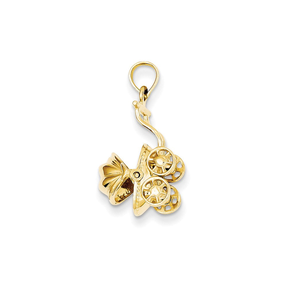 14k 3D Baby Carriage Charm