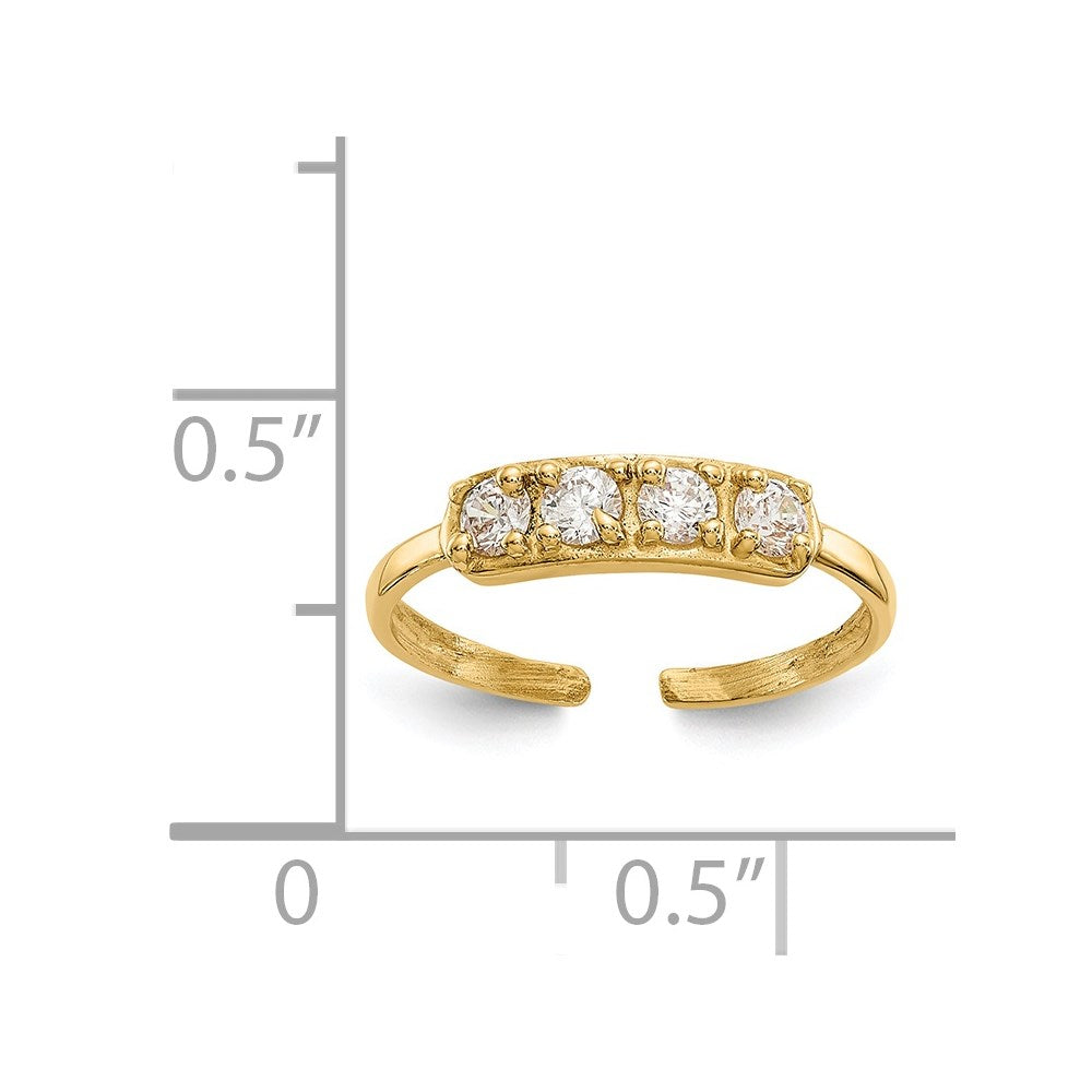 14k CZ Toe Ring