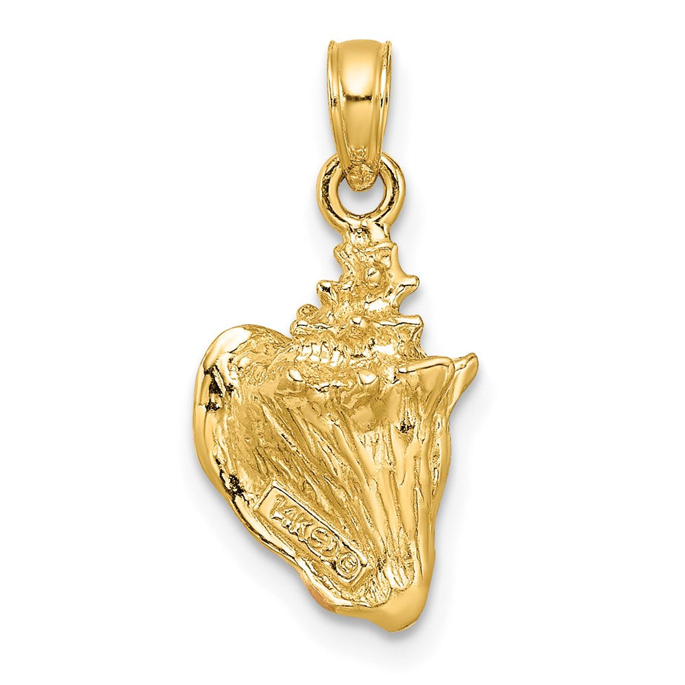 14k Enameled 3-D Conch Shell Pendant