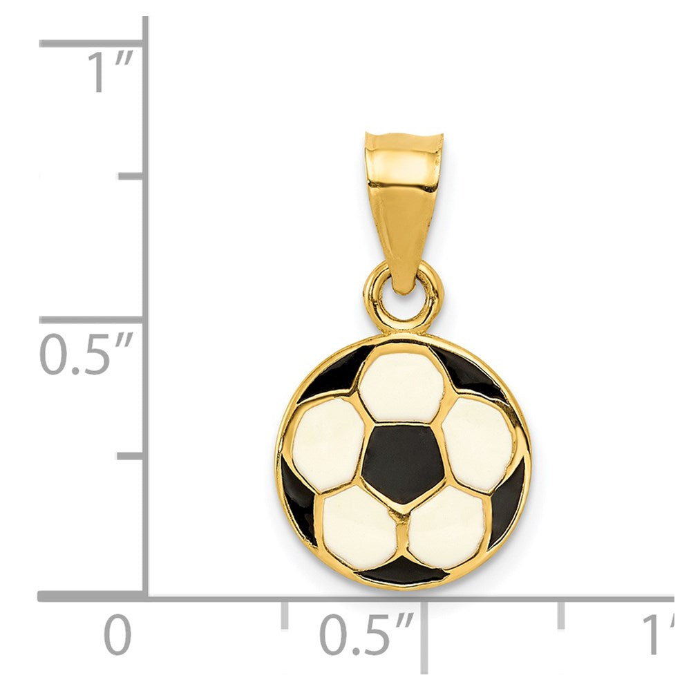 14k Enameled Soccer Ball Pendant