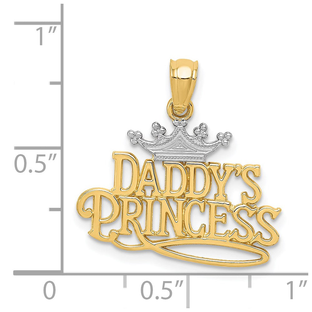 14k and Rhodium DADDYS PRINCESS Pendant