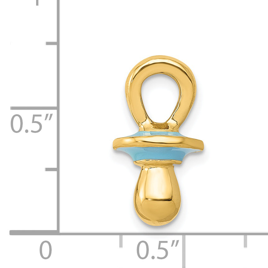 14k Blue Enameled 3D Pacifier Pendant