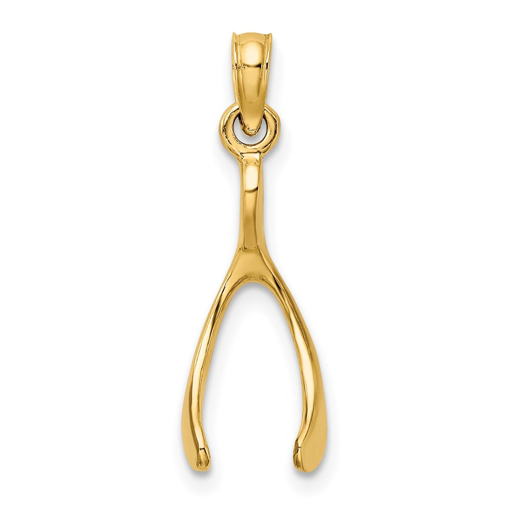 14k Wishbone Pendant
