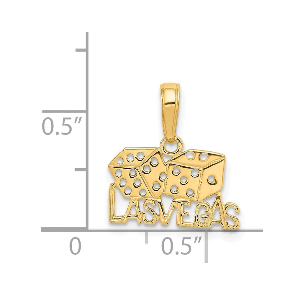 14k LAS VEGAS w/Dice Pendant