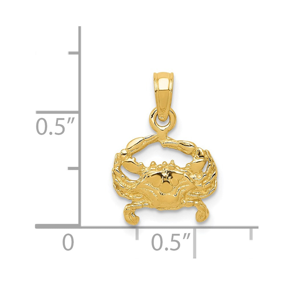 14k Crab Pendant