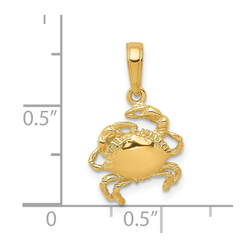 14k Crab Pendant