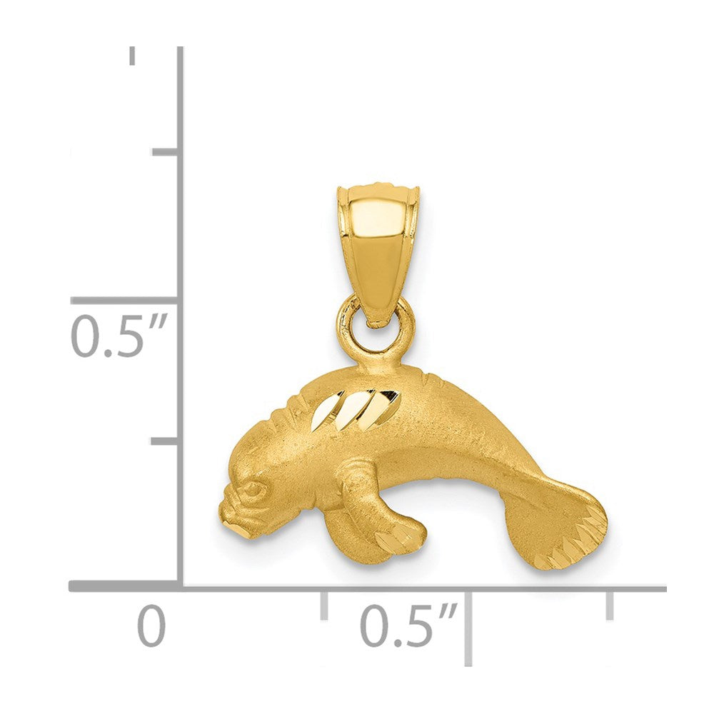 14K Manatee Pendant