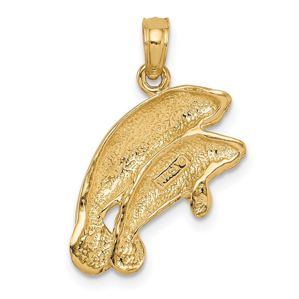 14k Polished Double Manatee Pendant