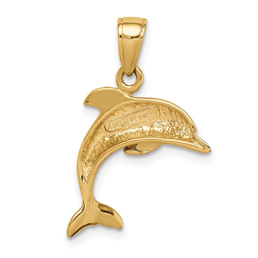 14k Jumping Dolphin Pendant