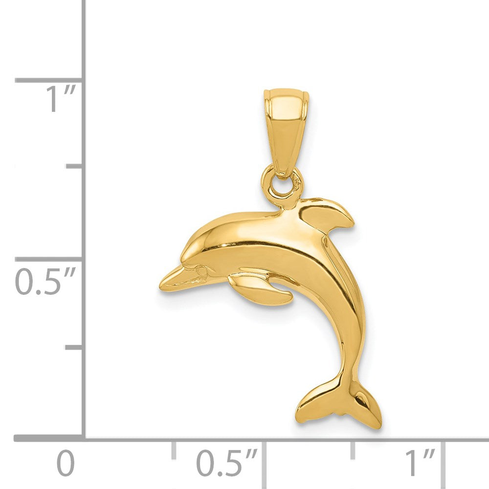 14k Jumping Dolphin Pendant