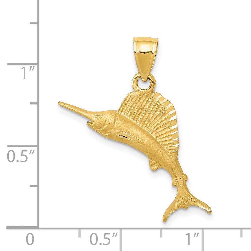 14K Sailfish Pendant