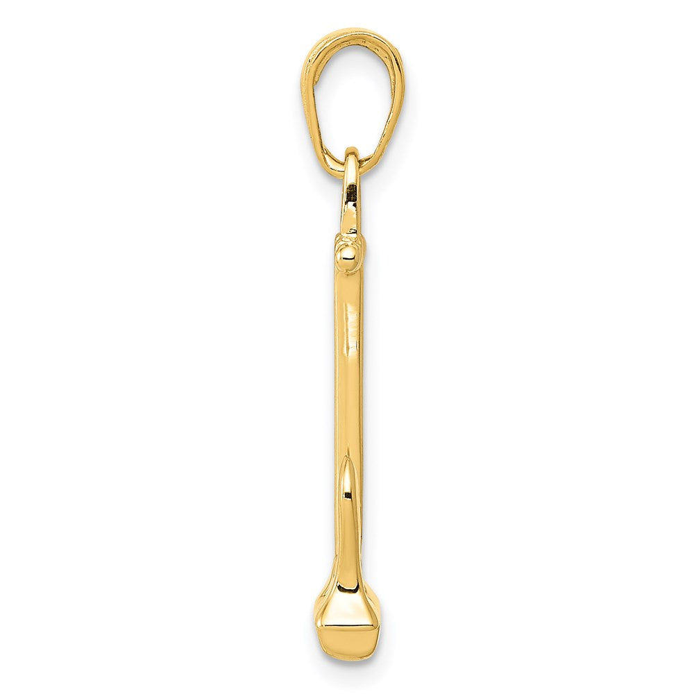 14K 3D Navy Anchor Pendant