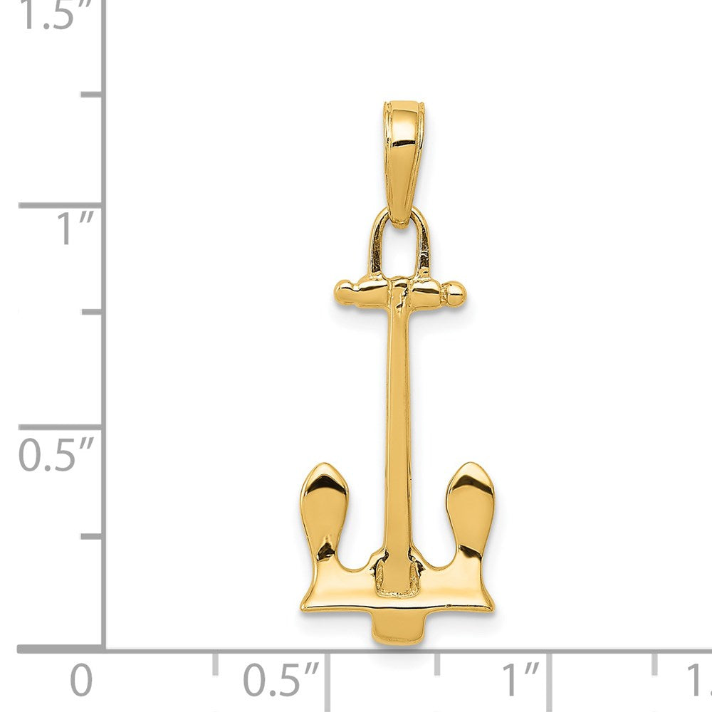 14K 3D Navy Anchor Pendant
