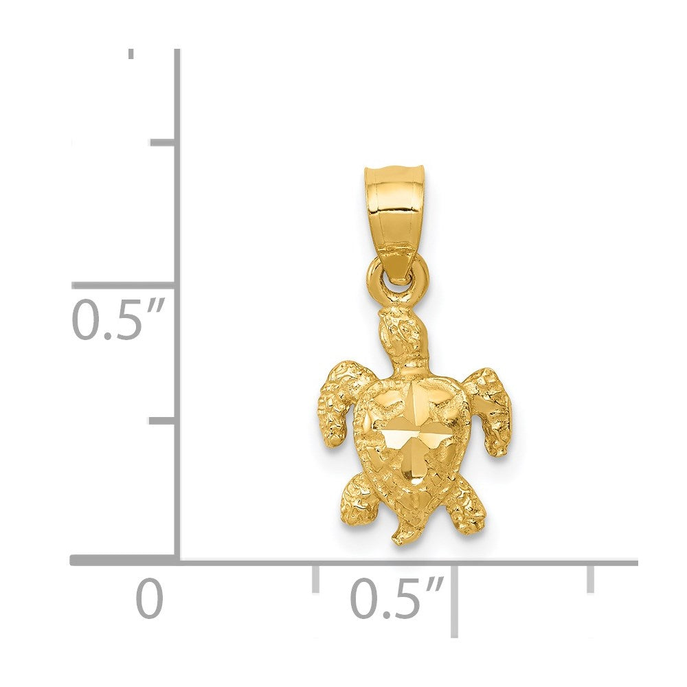 14K Turtle Pendant