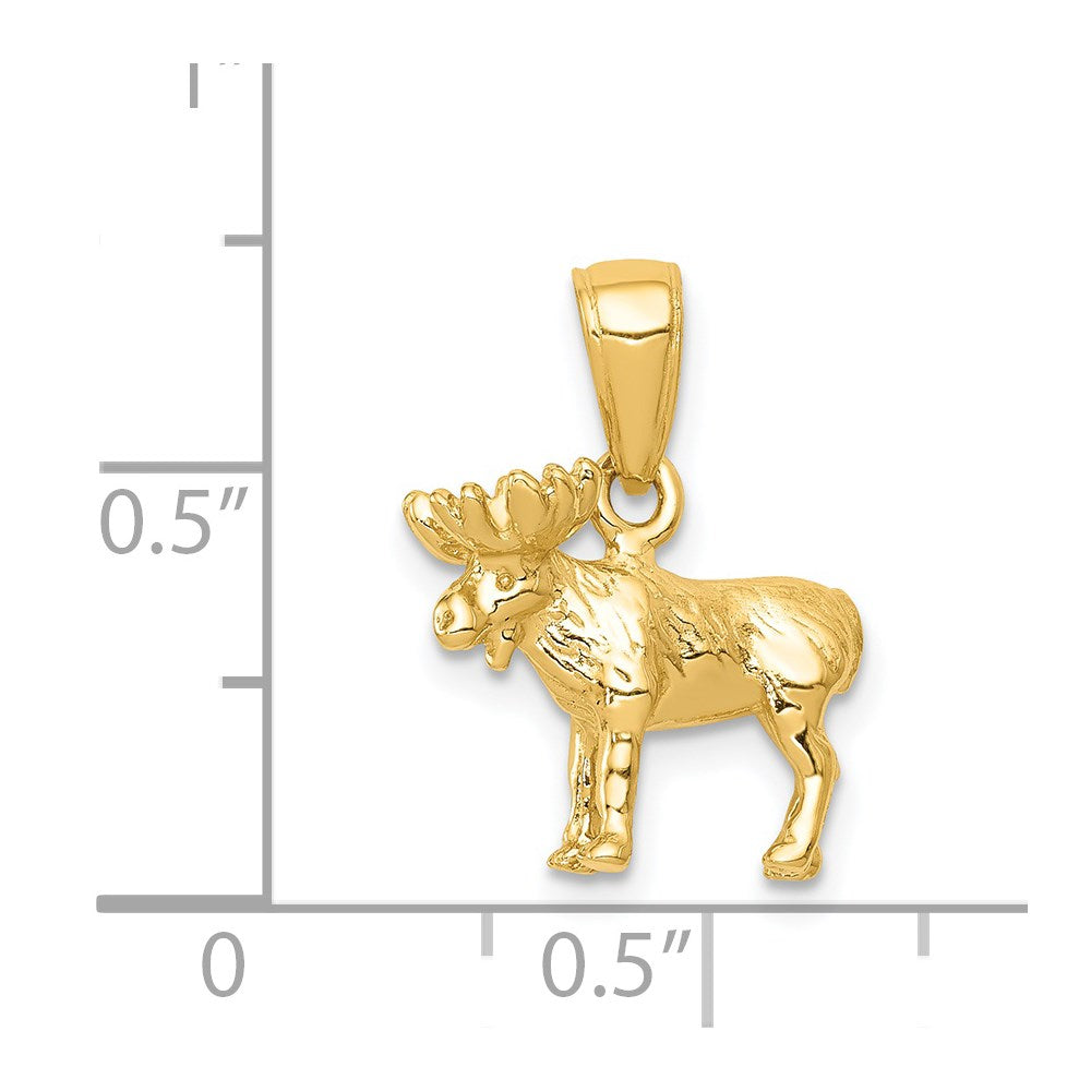 14k 3-D Moose Pendant