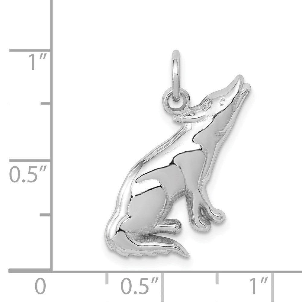 14k White Gold Wolf Charm