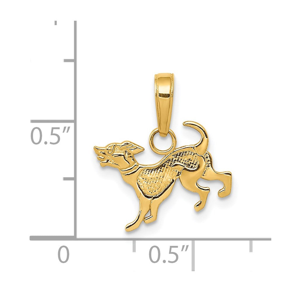 14k Dog Pendant