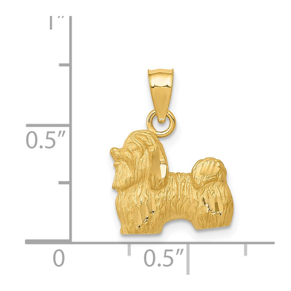 14K Diamond-cut Shih Tzu Pendant