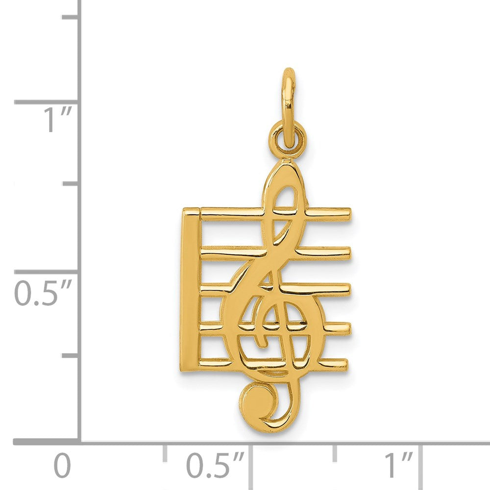 14k Musical Staff Charm