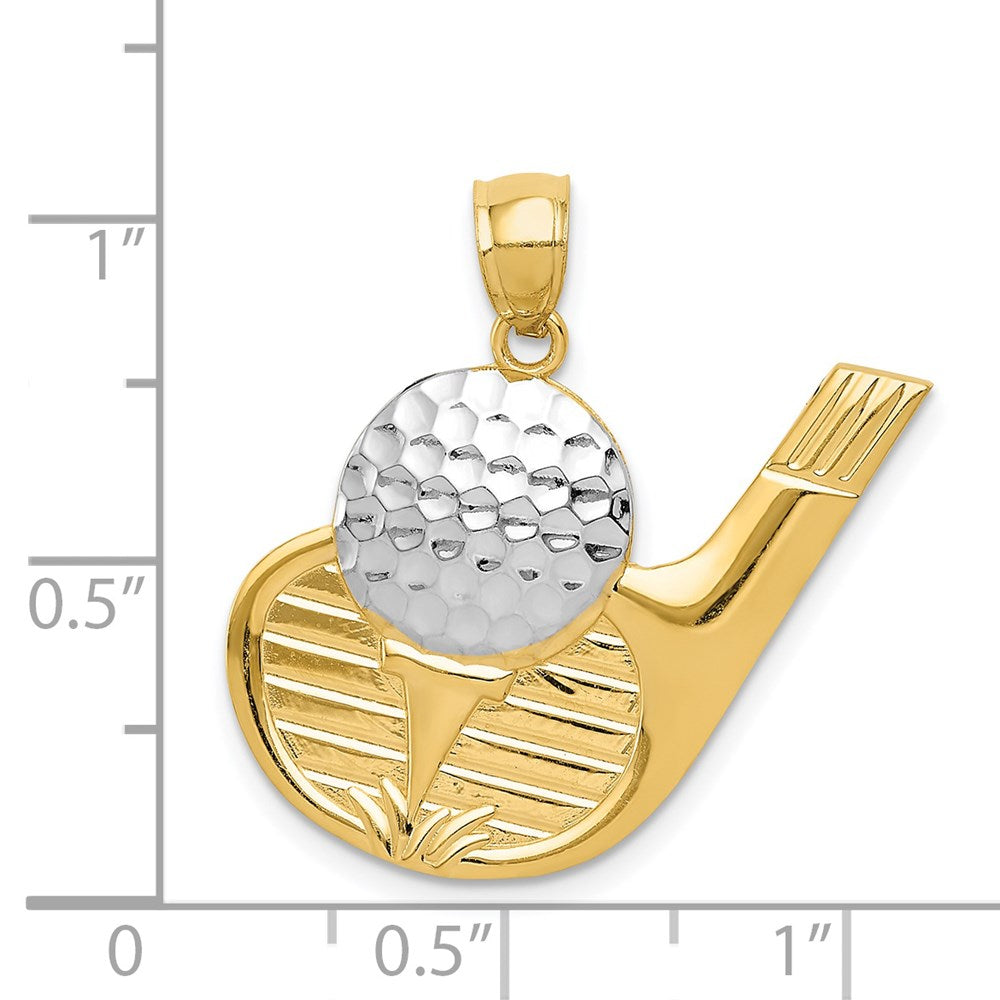 14k and Rhodium Golf Pendant