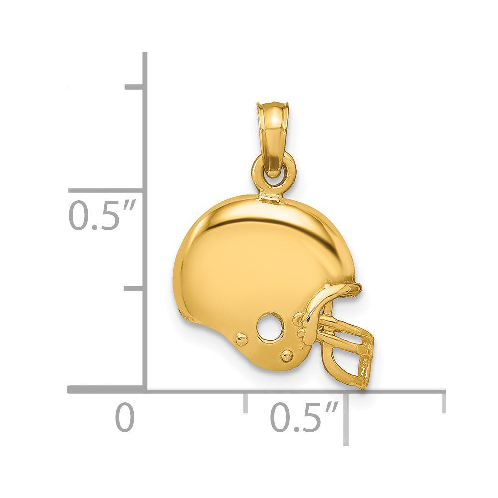 14k Football Helmet Pendant