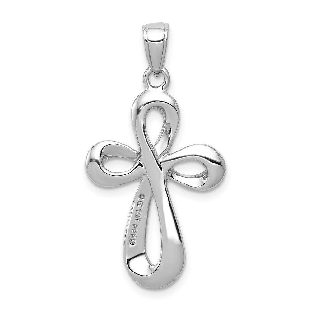 14k White Gold Cross Pendant