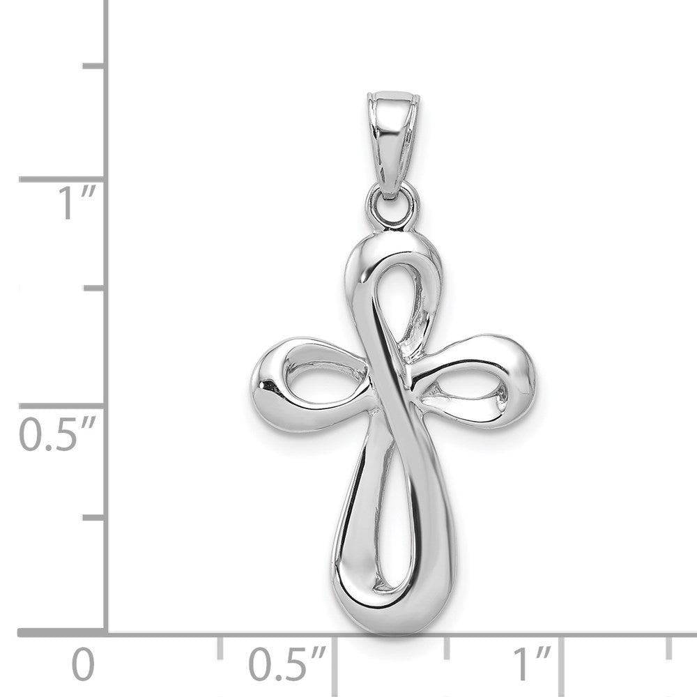 14k White Gold Cross Pendant