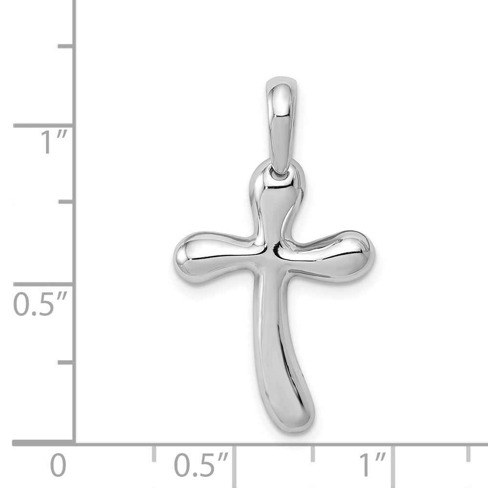 14k White Gold Freeform Cross Pendant