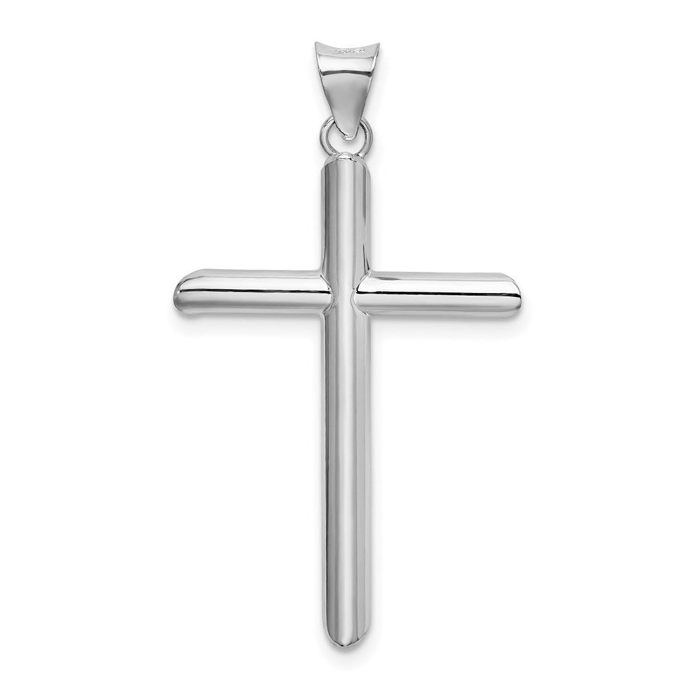 14k White Gold Hollow Cross Pendant