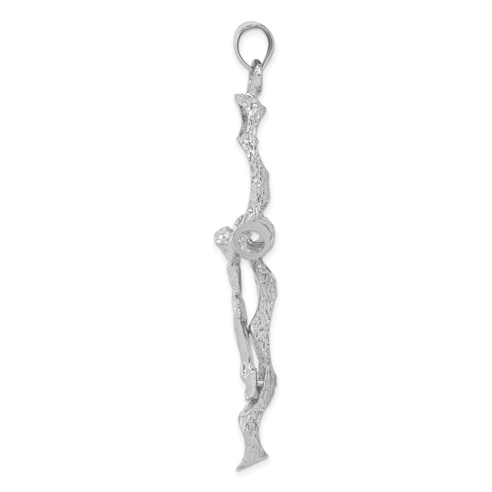 14K White Gold Crucifix Pendant