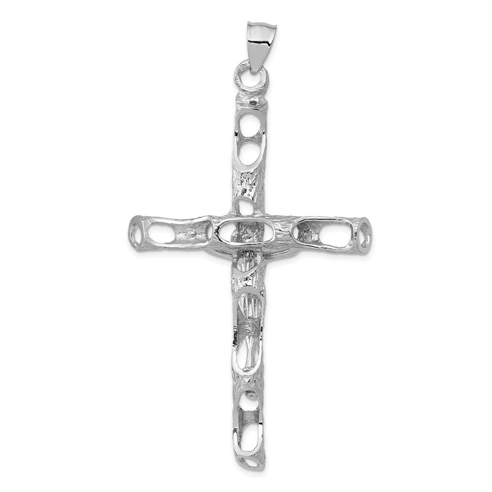 14K White Gold Crucifix Pendant