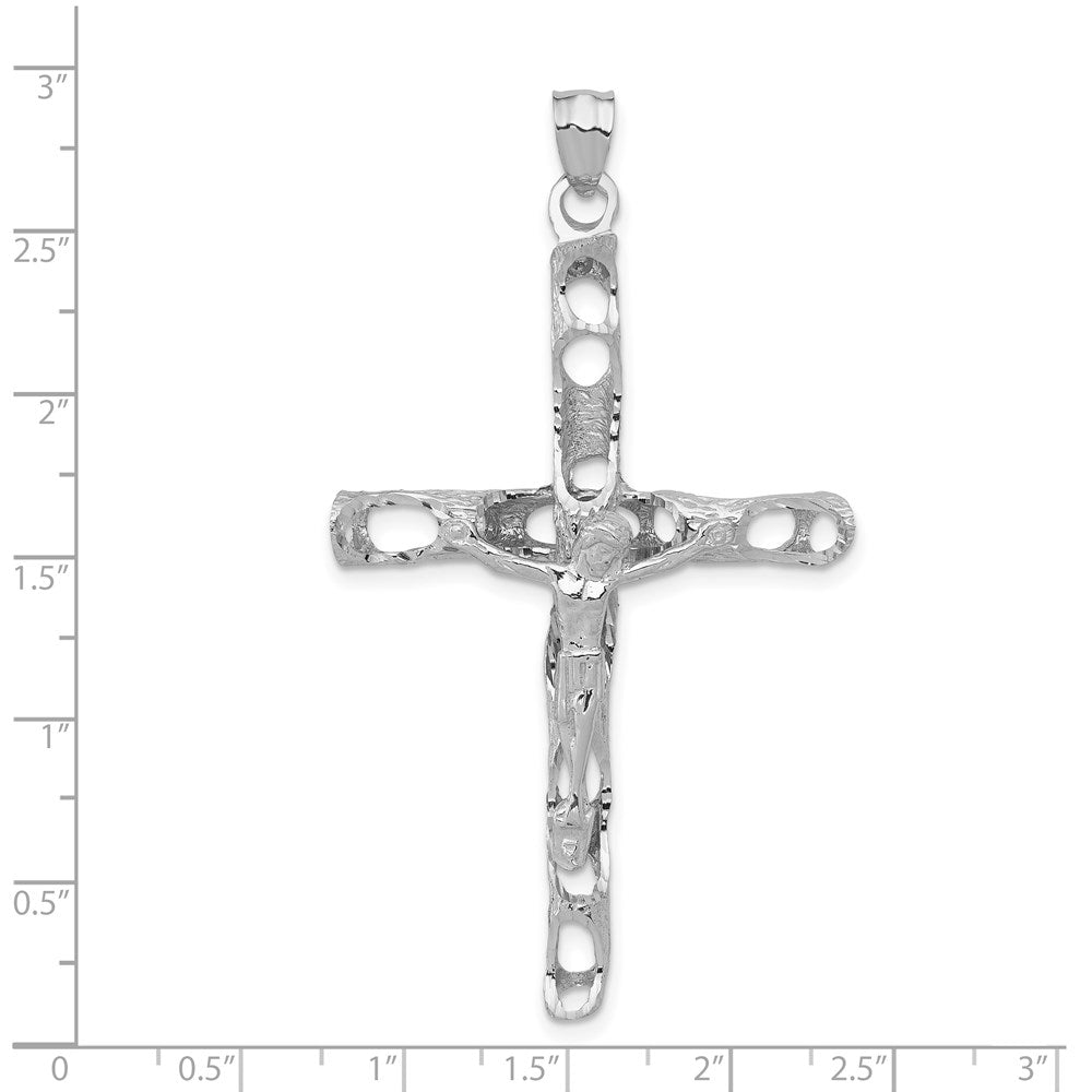 14K White Gold Crucifix Pendant