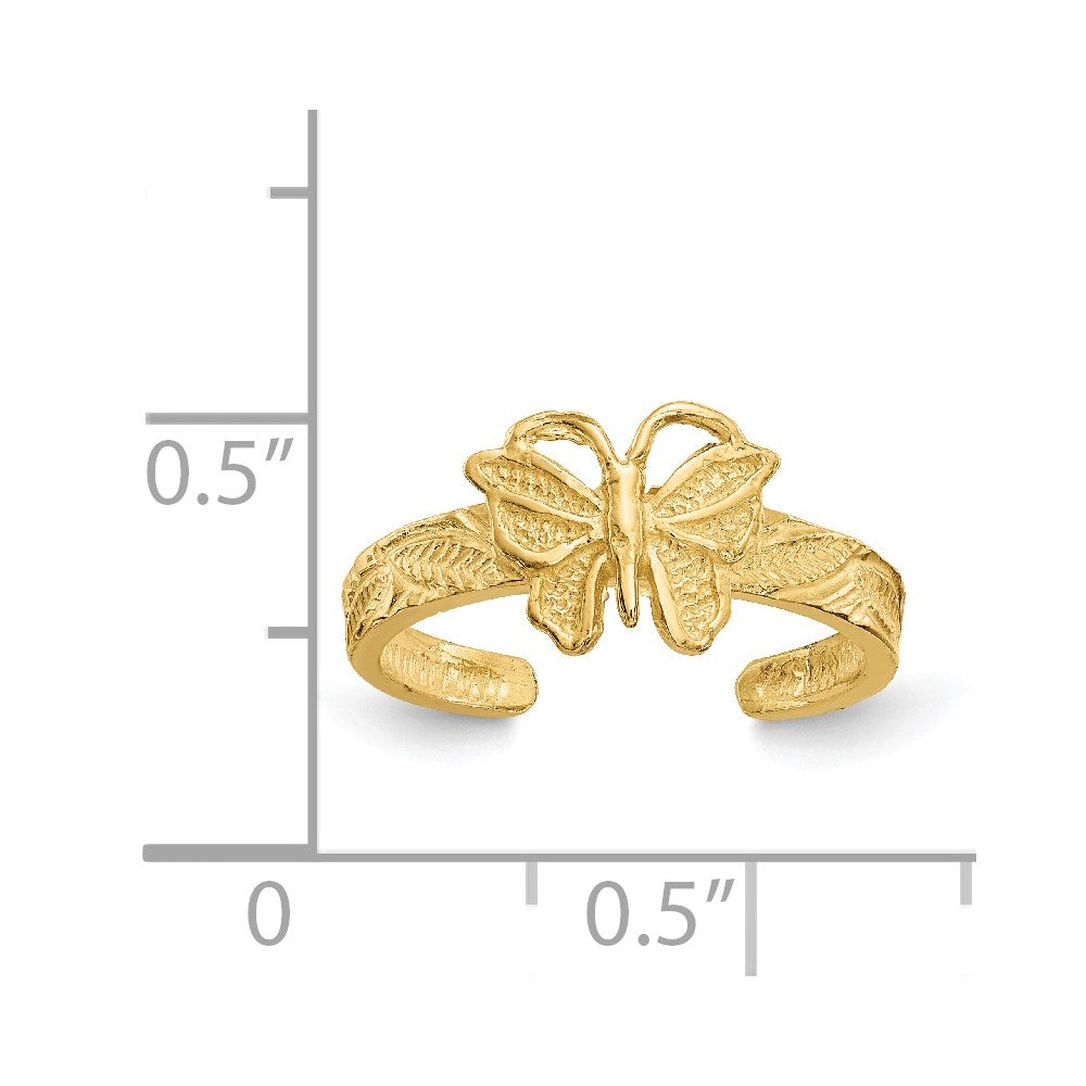 14K Butterfly Toe Ring