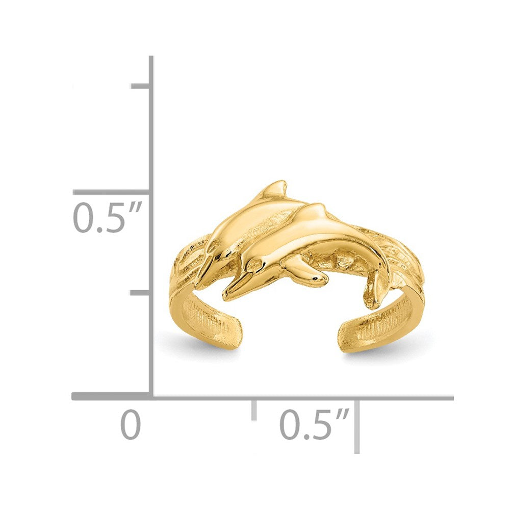 14K Dolphin Toe Ring