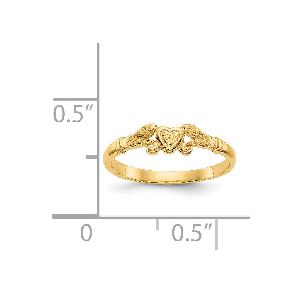 14k Heart Baby Ring