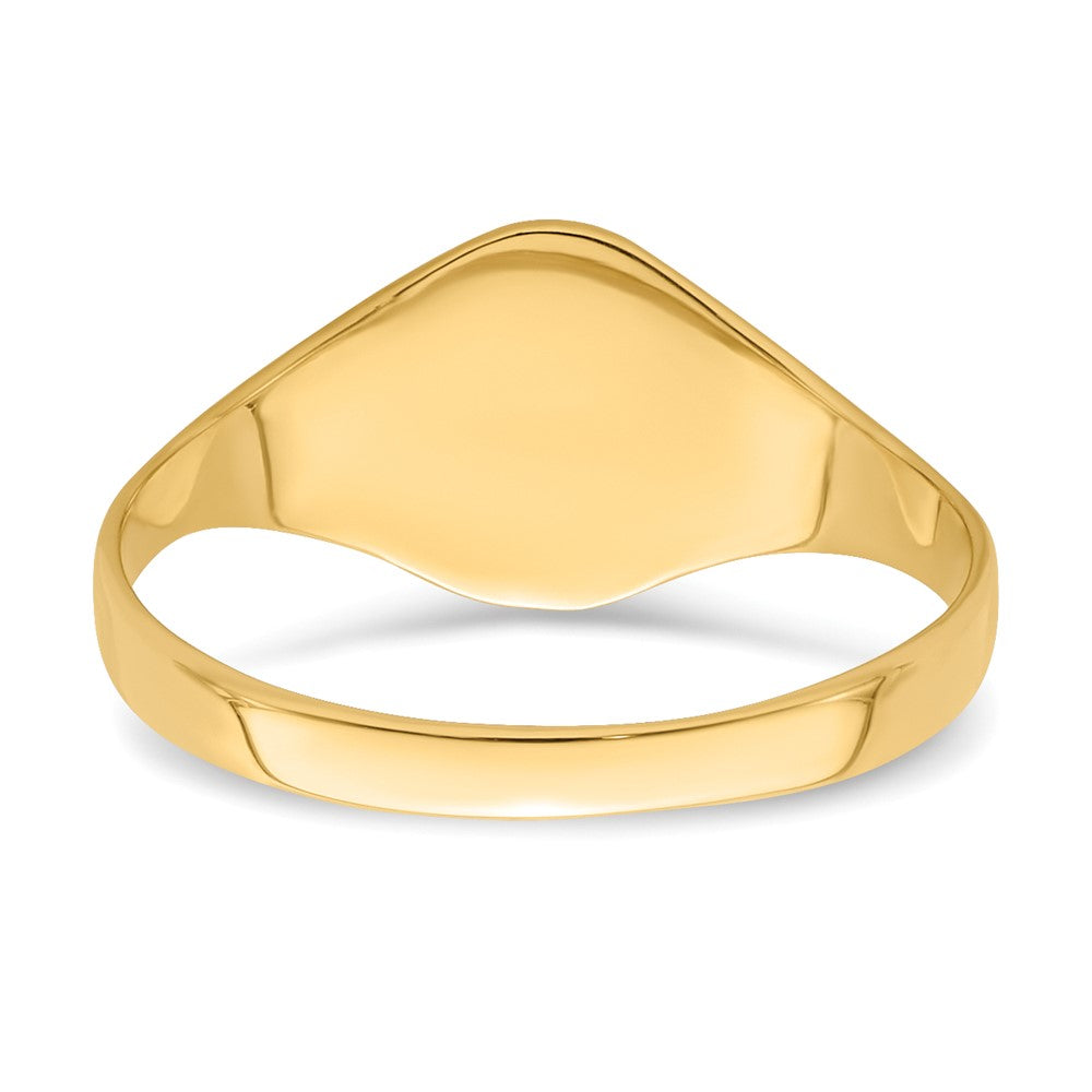 14k High Polished Oval Closed Back Baby Signet Ring